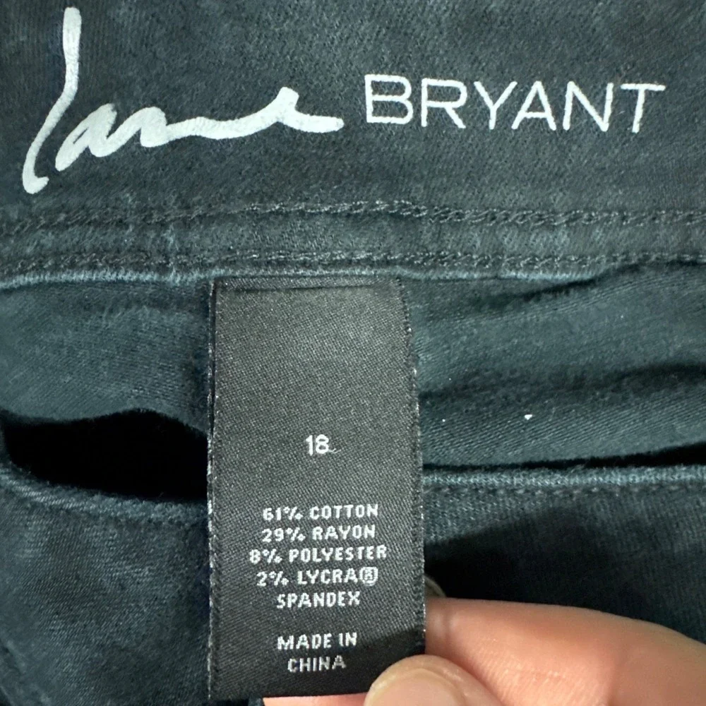 Lane Bryant Jeans Womens 18 Black Ankle Slim Stretch High Rise Stretch Denim
